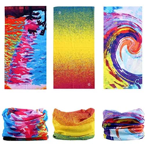 KALILY Tie Dye Microfiber Headband Bandana Face Shield Neck Gaiter 25x48cm (9.5x19 Inch) | 12 Ways to Wear for Sun & Cold Protection thumbnail 5