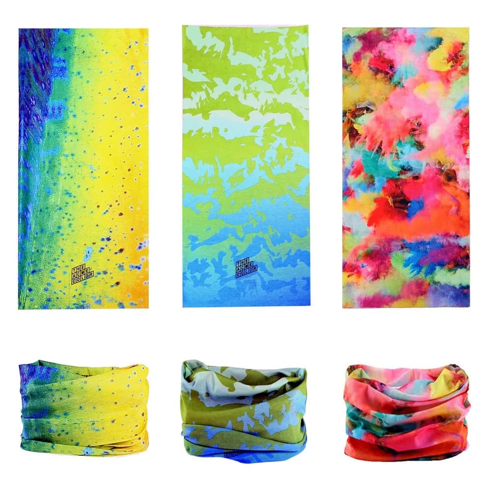 KALILY Tie Dye Microfiber Headband Bandana Face Shield Neck Gaiter 25x48cm (9.5x19 Inch) | 12 Ways to Wear for Sun & Cold Protection - view 3