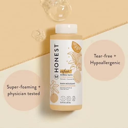 The Honest Company Bubble Bath, Tear-Free, Citrus Vanilla Refresh, 12 fl oz | Gentle for Baby & Family, Naturally Derived thumbnail 2
