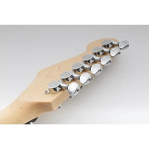 Musiclily Basic R15A 6 inline Sealed Tuners Set Chrome | Vintage Oval Button for Electric Guitar thumbnail 7