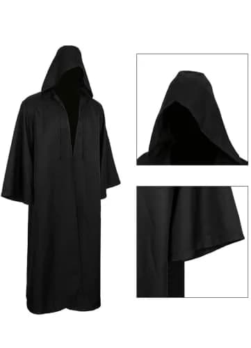 GOLDSTITCH Men Hooded Robe Cloak Knight Costume | Halloween Cosplay Adult Outfit thumbnail 5