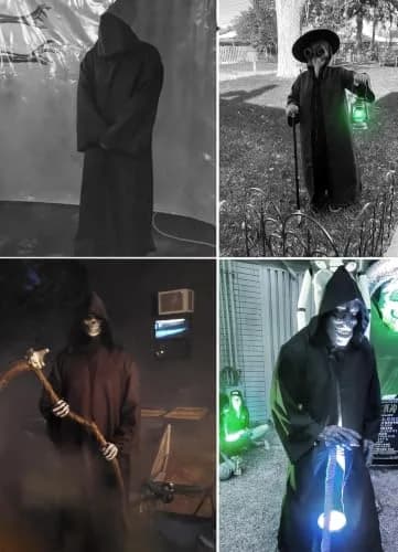 GOLDSTITCH Men Hooded Robe Cloak Knight Costume | Halloween Cosplay Adult Outfit thumbnail 7