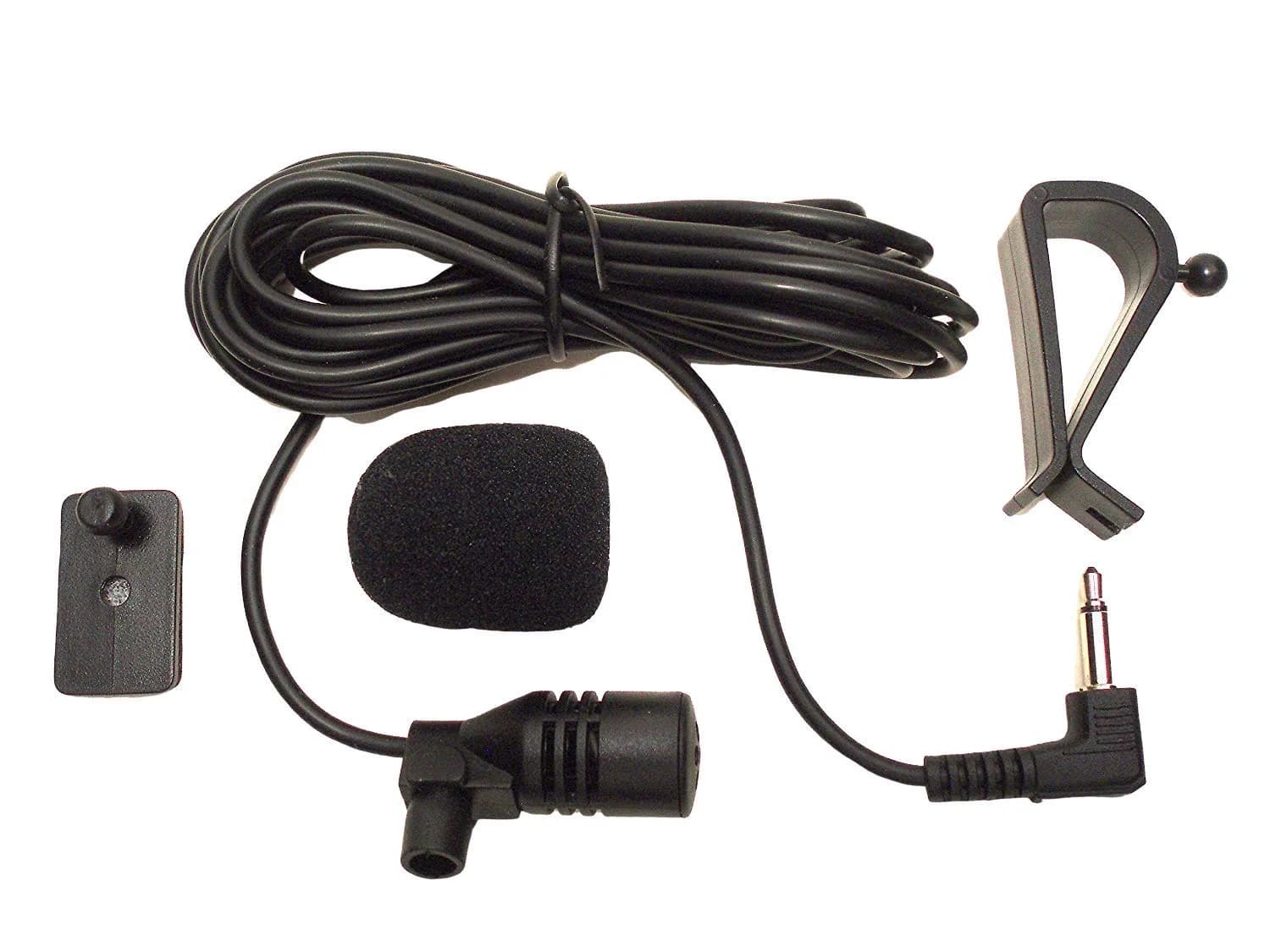 FingerLakes Microphone Assembly for Car Head Units | Omni-Directional 3.5mm Mic with 3M Cord & Dash Mount — Black