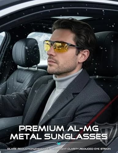 ATTCL Polarized Night Driving Glasses UV400 Anti Glare Yellow Tinted Sunglasses for Men thumbnail 2