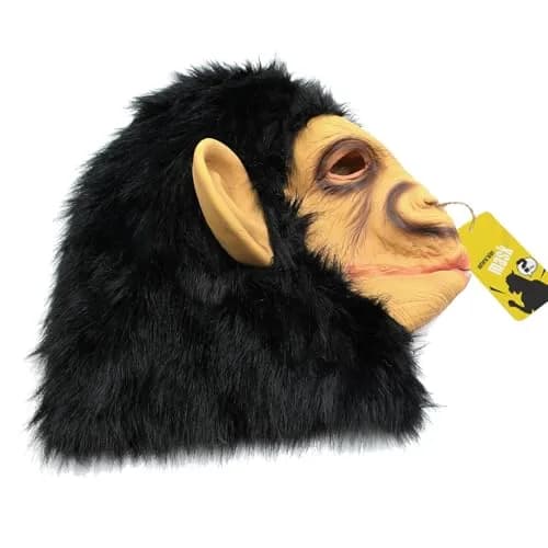 CreepyParty Monkey Mask for Adults, Natural Latex Monkey Costume Mask | 11.8 x 11.8 x 11.8 inches (30 x 30 x 30 cm) thumbnail 4