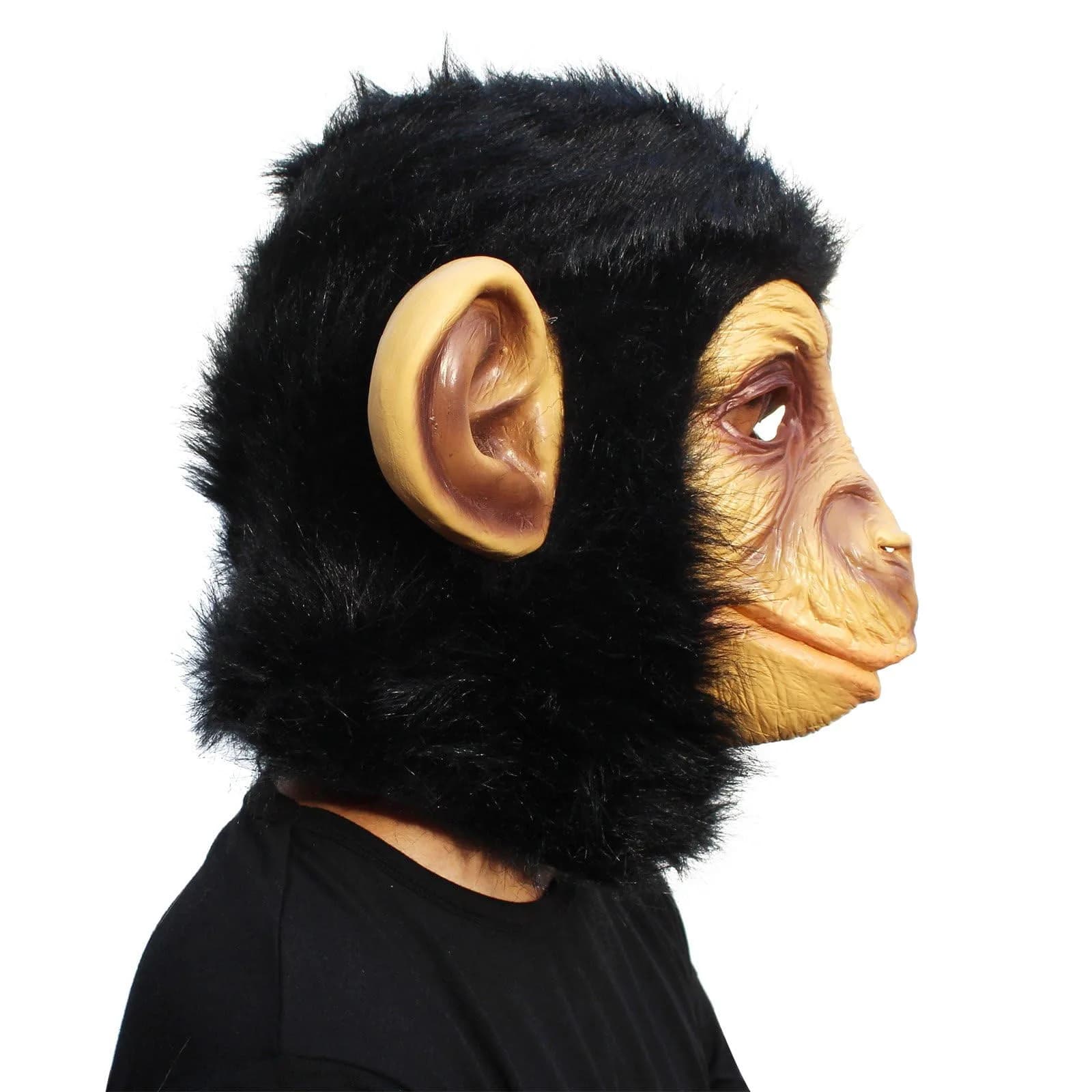 CreepyParty Monkey Mask for Adults, Natural Latex Monkey Costume Mask | 11.8 x 11.8 x 11.8 inches (30 x 30 x 30 cm) - view 2