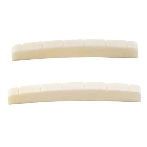 Musiclily Bone Nut 43mm Slotted Curved Bottom for Electric Guitar | Real Bone, 2 pcs thumbnail 1