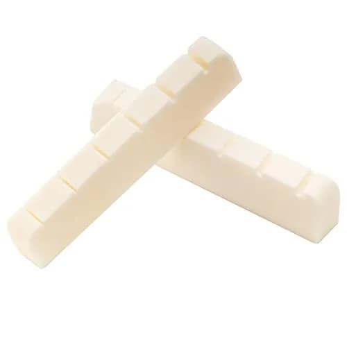 Musiclily Bone Nut for Electric Guitar 43mm | Flat Bottom Slotted Bone Nut for 6 String Guitar thumbnail 4