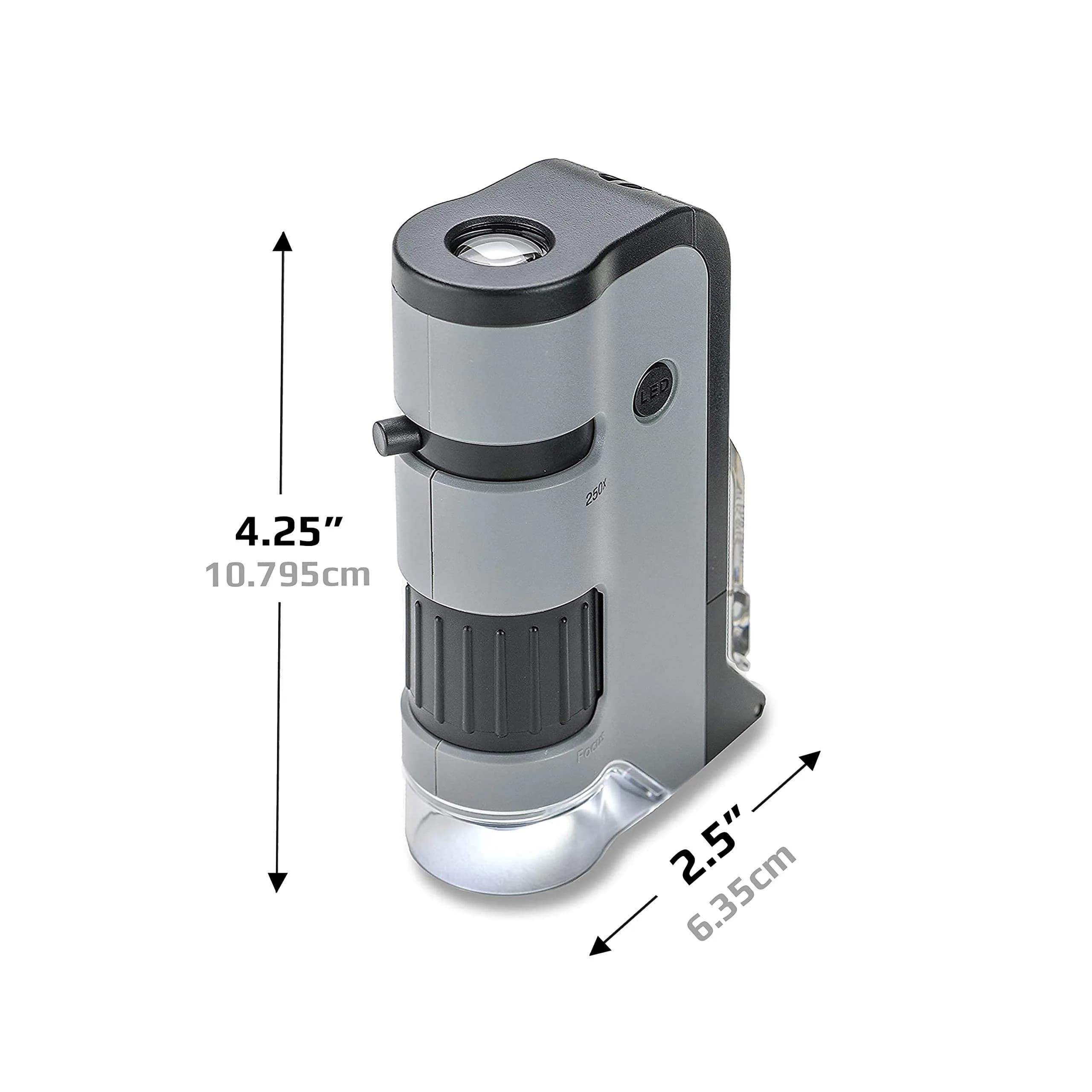 Carson MicroFlip 100x-250x LED UV Pocket Microscope with Smartphone Clip | STEM Education MP-250 - view 3