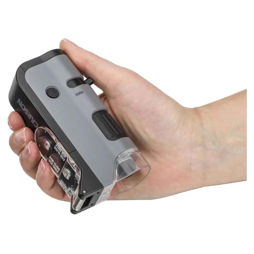 Carson MicroFlip 100x-250x LED UV Pocket Microscope with Smartphone Clip | STEM Education MP-250 - view 4