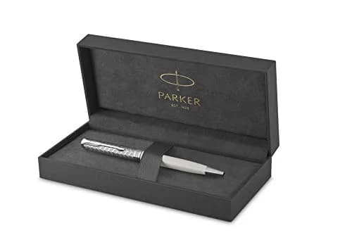 Parker Sonnet Ballpoint Pen, Metal & Pearl Lacquer with Palladium Trim, Medium Point Black Ink | Elegant, Hand Assembled, Flawless Quality thumbnail 1