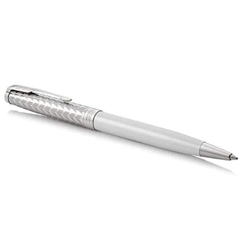 Parker Sonnet Ballpoint Pen, Metal & Pearl Lacquer with Palladium Trim, Medium Point Black Ink | Elegant, Hand Assembled, Flawless Quality thumbnail 2