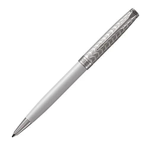 Parker Sonnet Ballpoint Pen, Metal & Pearl Lacquer with Palladium Trim, Medium Point Black Ink | Elegant, Hand Assembled, Flawless Quality thumbnail 3