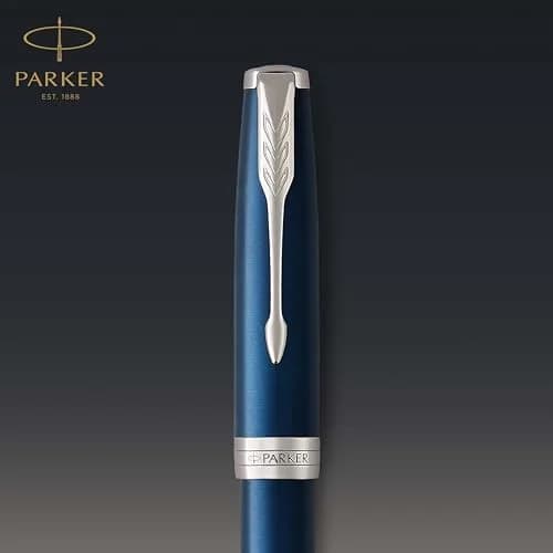 Parker Sonnet Blue Lacquer Rollerball Pen with Palladium Trim, Fine Point Black Ink (1931535) | Smooth Ink Flow thumbnail 5