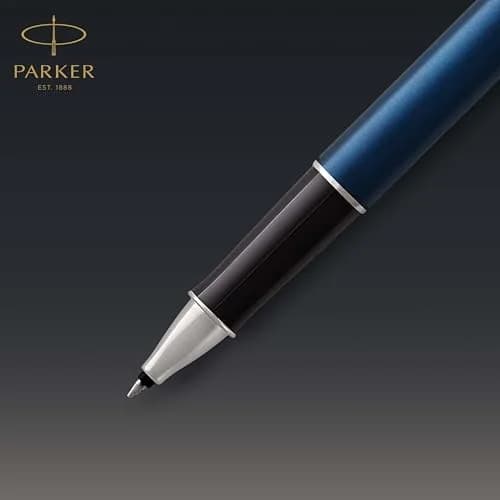 Parker Sonnet Blue Lacquer Rollerball Pen with Palladium Trim, Fine Point Black Ink (1931535) | Smooth Ink Flow thumbnail 3