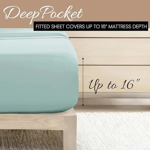 Linen Market Twin Bed Sheets Aqua | Deep Pocket Microfiber for Cooler Sleep thumbnail 5