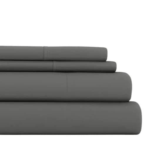 Linen Market Twin Bed Sheets Gray | Deep Pocket Microfiber for Cooler Sleep thumbnail 1