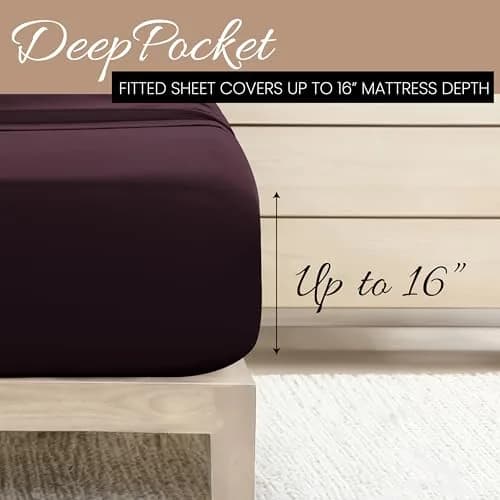 Linen Market Twin Bed Sheets Purple | Deep Pocket Microfiber 90 GSM (66x96 inches) thumbnail 5