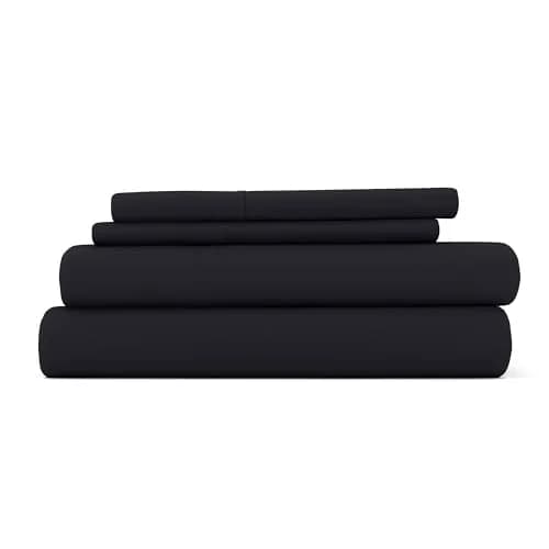 Linen Market California King Bed Sheets - Deep Pocket Microfiber, Black, 4 Piece Set thumbnail 1