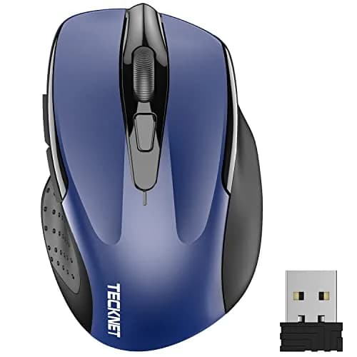 TECKNET Wireless Mouse, Ergonomic Computer Mouse, 2600 DPI, Blue | 2.4GHz Wireless, 24-Month Battery - main product image