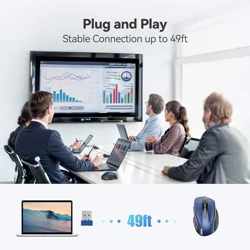 TECKNET Wireless Mouse, Ergonomic Computer Mouse, 2600 DPI, Blue | 2.4GHz Wireless, 24-Month Battery thumbnail 8