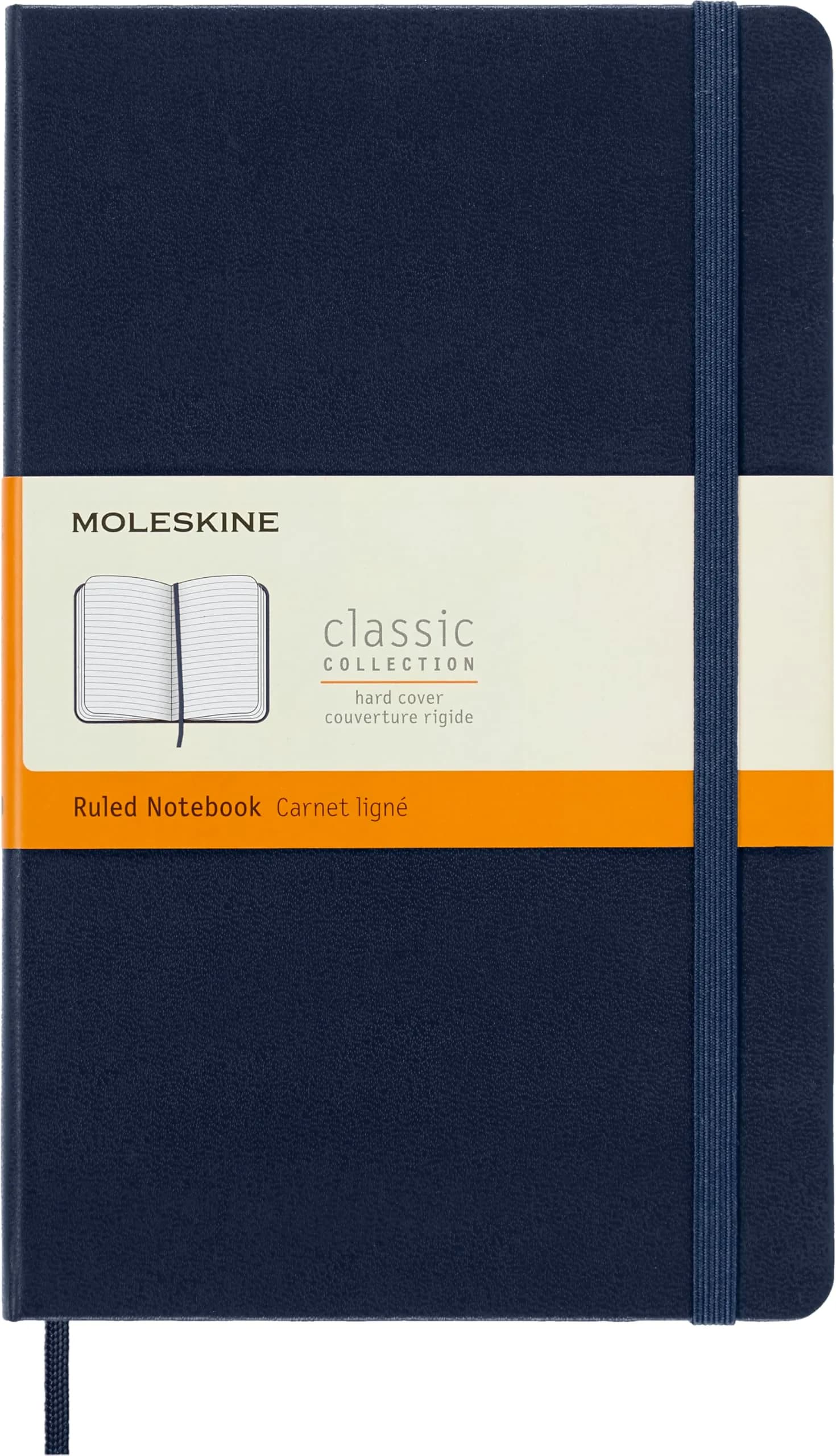 Moleskine Classic Notebook, Large, Ruled, Sapphire Blue, Hard Cover (5 x 8.25) | Acid-Free, 240 Pages, Durable Cover