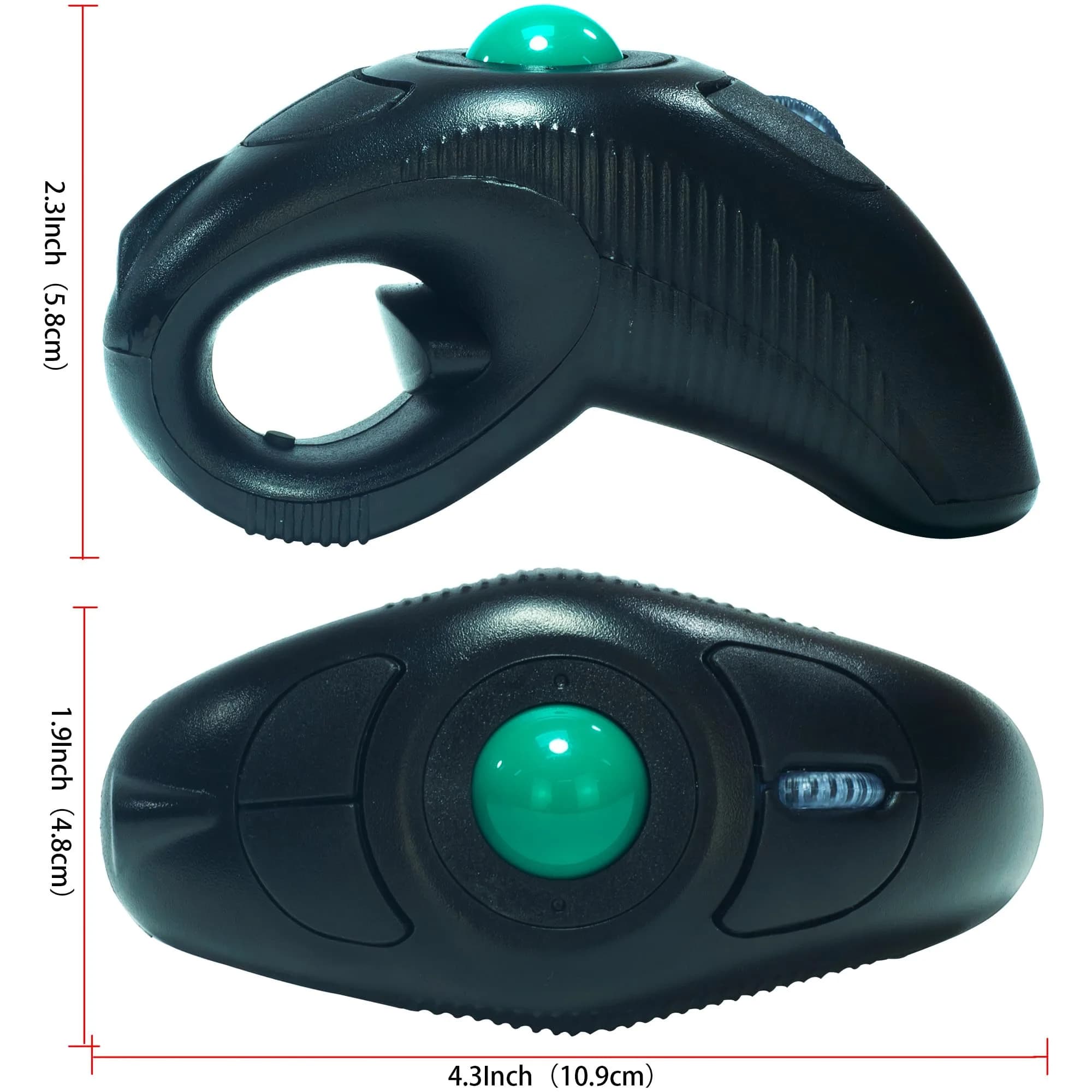 YUMQUA Wireless Finger Trackball Mouse | Ergonomic Design, 4-Level DPI, Ambidextrous, 10M Range - view 2