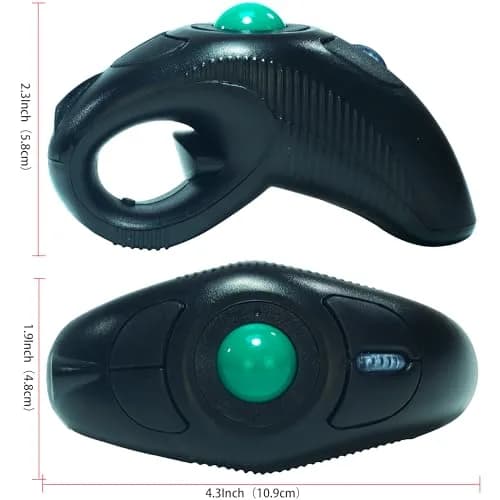 YUMQUA Wireless Finger Trackball Mouse | Ergonomic Design, 4-Level DPI, Ambidextrous, 10M Range thumbnail 2