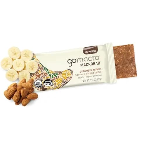 GoMacro MacroBar Organic Vegan Protein Bar Banana Almond Butter 2.3oz (12-Pack) | High Protein Snack for Gym-Goers thumbnail 2
