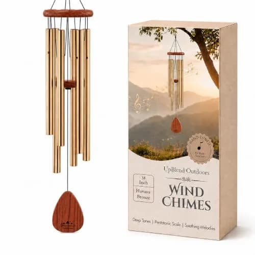 UpBlend Outdoors Bronze Aluminum Wind Chimes 38" (96.5cm) | Deep Tone E Major Pentatonic thumbnail 1