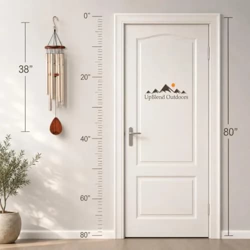 UpBlend Outdoors Bronze Aluminum Wind Chimes 38" (96.5cm) | Deep Tone E Major Pentatonic thumbnail 3