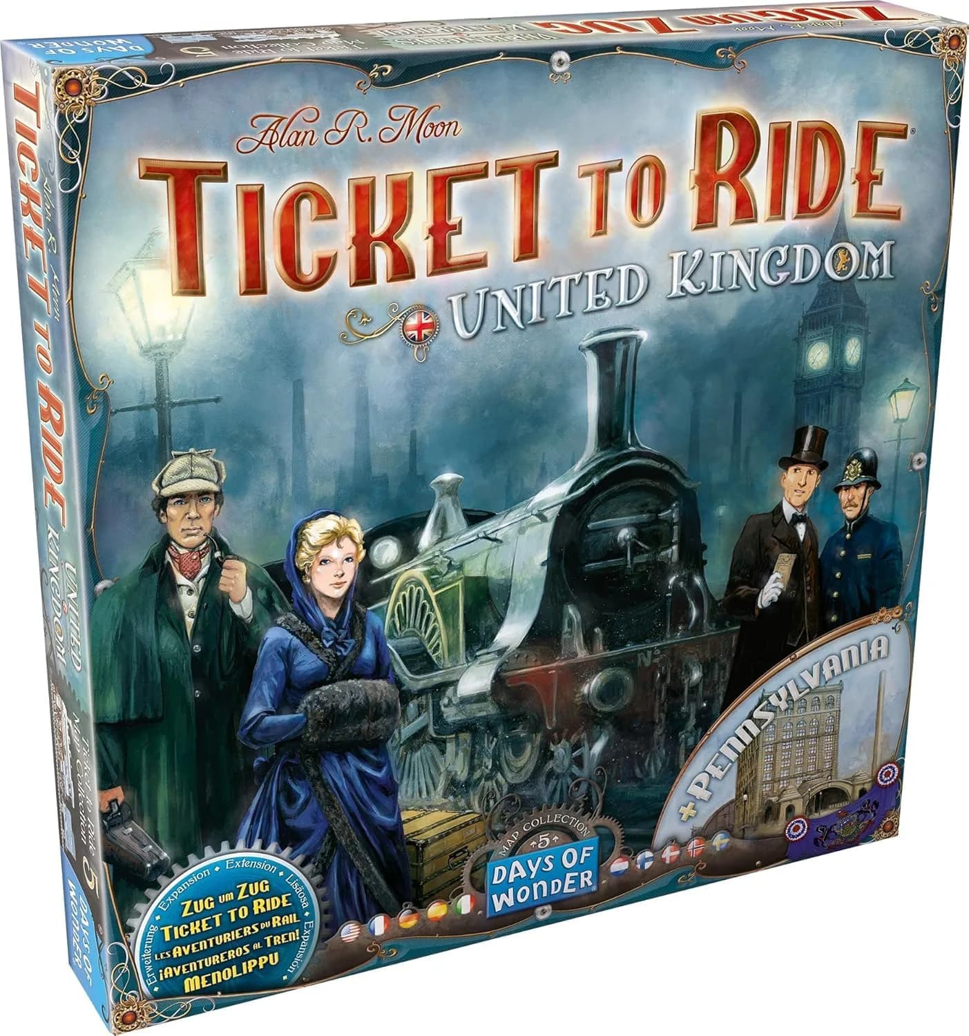 Days of Wonder Ticket to Ride United Kingdom + Pennsylvania Board Game Expansion | Strategy Family Game for Kids & Adults — Multi