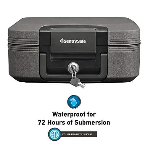 SentrySafe Fireproof and Waterproof Chest Box CHW20205 with Key Lock, Black 0.28 cu ft | UL Classified 1550°F Fire Protection thumbnail 5