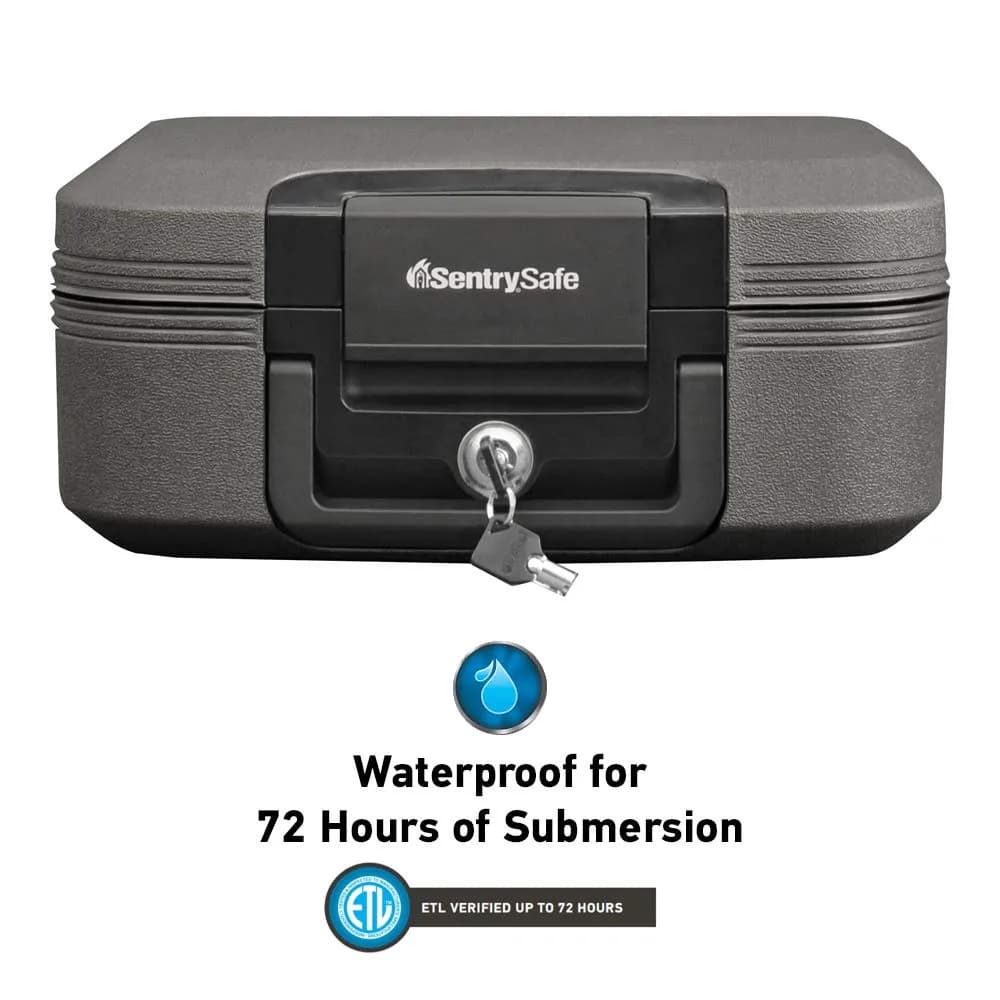 SentrySafe Fireproof and Waterproof Chest Box CHW20205 with Key Lock, Black 0.28 cu ft | UL Classified 1550°F Fire Protection - view 5
