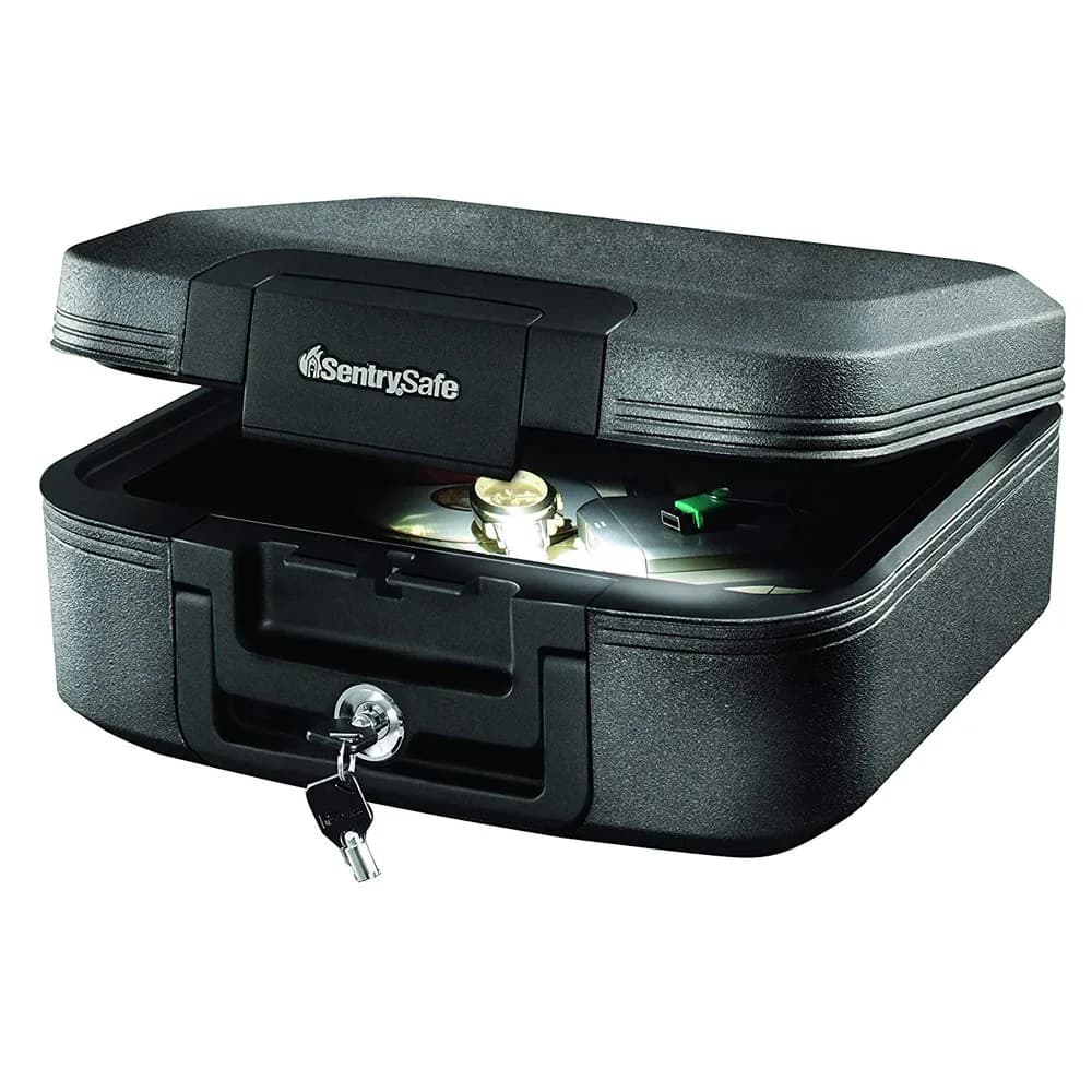 SentrySafe Fireproof and Waterproof Chest Box CHW20205 with Key Lock, Black 0.28 cu ft | UL Classified 1550°F Fire Protection - main product image
