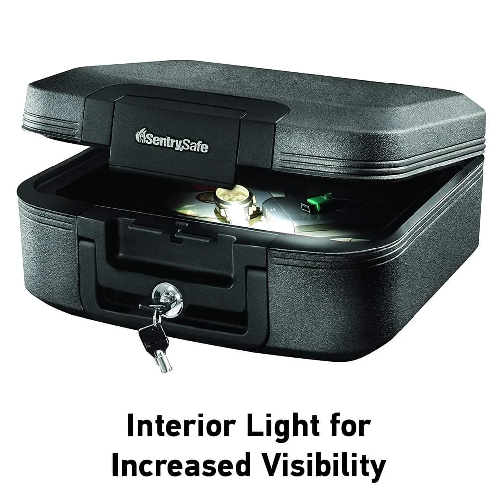 SentrySafe Fireproof and Waterproof Chest Box CHW20205 with Key Lock, Black 0.28 cu ft | UL Classified 1550°F Fire Protection - view 3