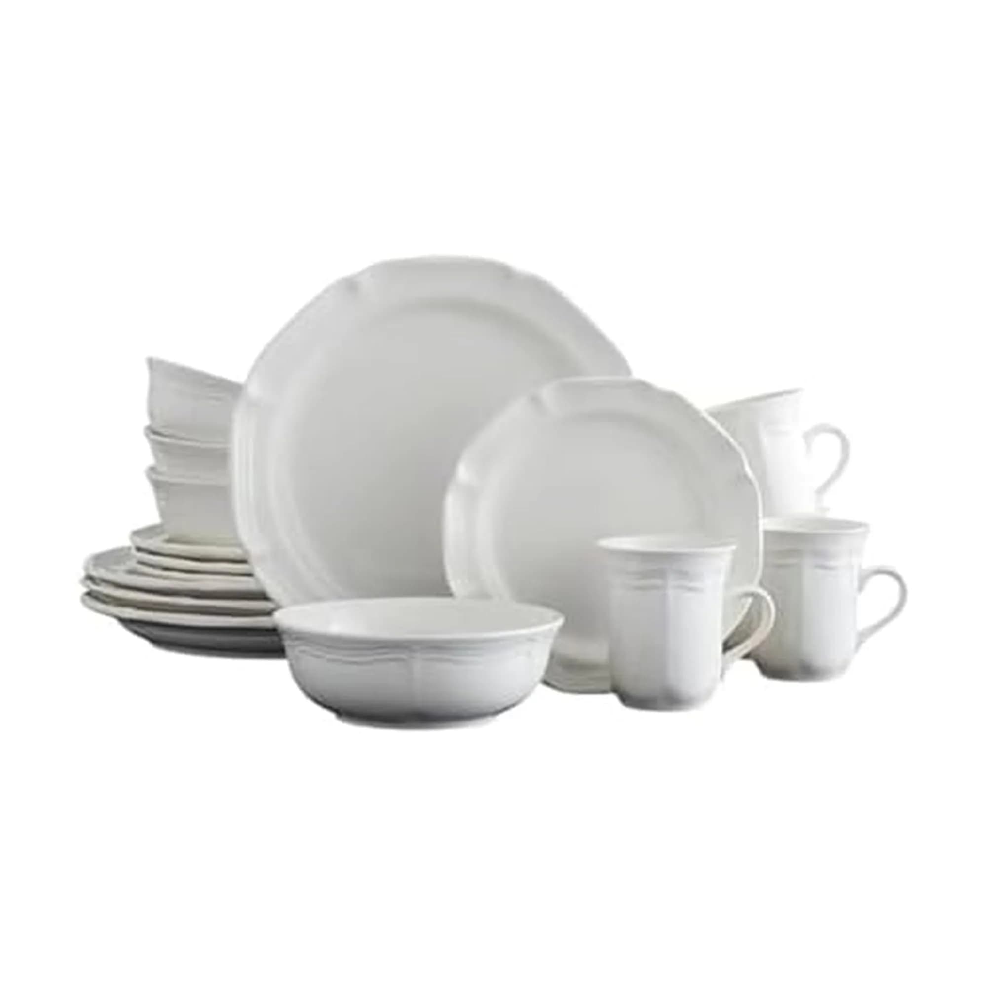 Mikasa French Countryside 16-Piece Stoneware Dinnerware Set | Ivory, Durable & Microwave Safe for Daily Use