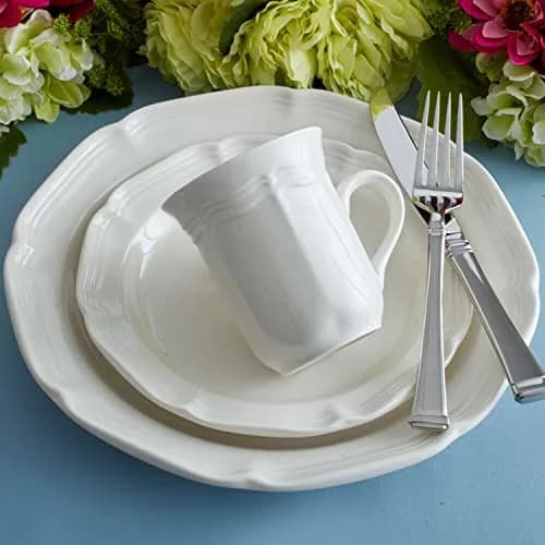 Mikasa French Countryside 16-Piece Stoneware Dinnerware Set | Ivory, Durable & Microwave Safe for Daily Use thumbnail 4