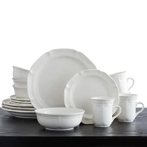 Mikasa French Countryside 16-Piece Stoneware Dinnerware Set | Ivory, Durable & Microwave Safe for Daily Use thumbnail 3