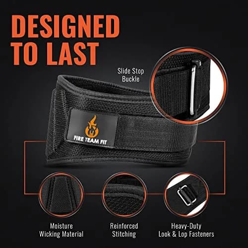 Fire Team Fit Weight Lifting Belt for Men and Women | 6 Inch, Black, X-Small, 27"-32" Waist Support thumbnail 5