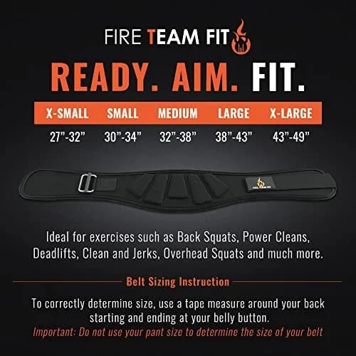 Fire Team Fit Weight Lifting Belt for Men and Women | 6 Inch, Black, X-Small, 27"-32" Waist Support thumbnail 3