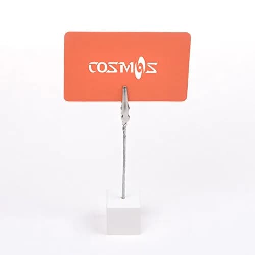 Cosmos White 5 pcs Cube Base Memo Clips Holder | Metal Alligator Clip for Messages & Photos thumbnail 3