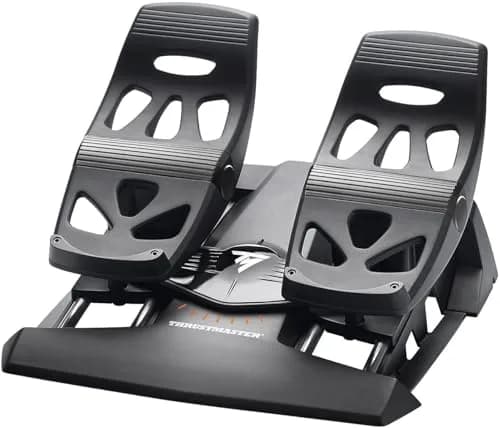 Thrustmaster TFRP Flight Rudder Pedals with S.M.A.R.T. Rail System, USB & RJ12, Black | Precision Flight Sim Controls for PC, PS5, Xbox thumbnail 1