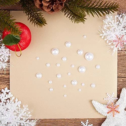 PH PandaHall White Flat Back Pearl Cabochons 4-12mm (Approx. 690 Pcs) | Assorted Sizes for Crafts thumbnail 7