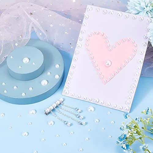 PH PandaHall White Flat Back Pearl Cabochons 4-12mm (Approx. 690 Pcs) | Assorted Sizes for Crafts thumbnail 8