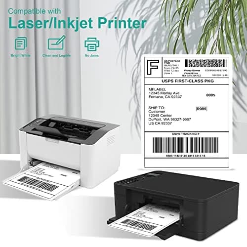 MFLABEL Full Sheet Sticker Paper 25 Sheets | White Matte Printable Vinyl Labels for Inkjet & Laser Printers thumbnail 5