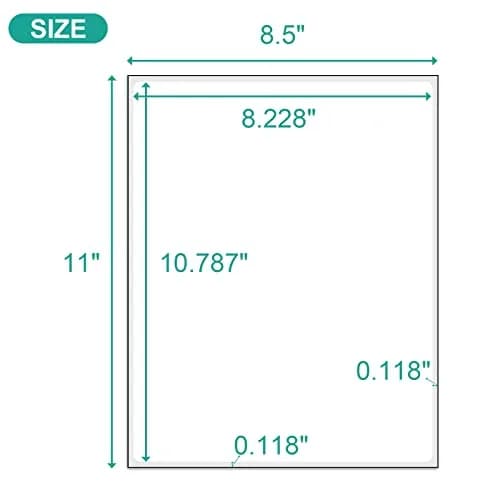 MFLABEL Full Sheet Sticker Paper 25 Sheets | White Matte Printable Vinyl Labels for Inkjet & Laser Printers thumbnail 2