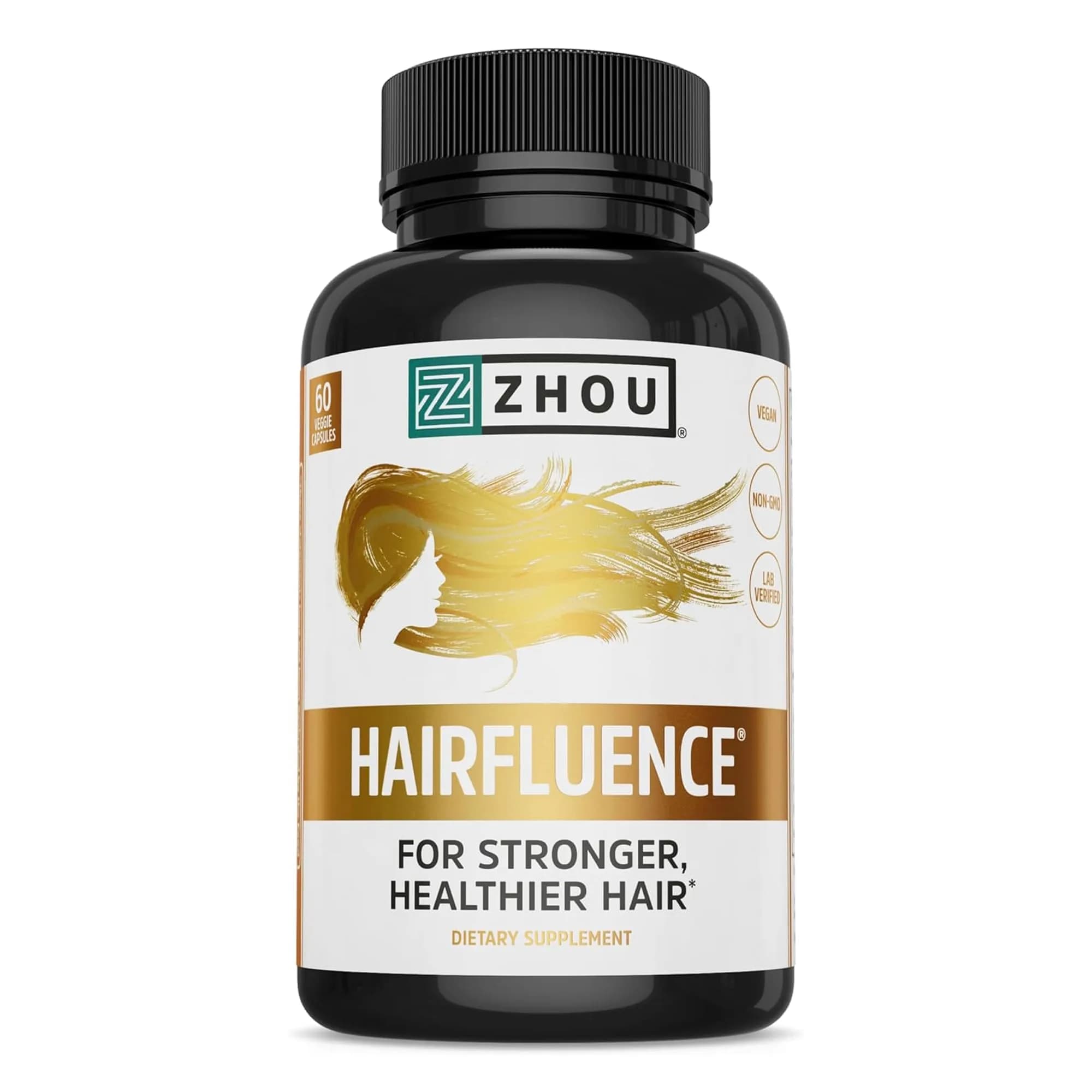 ZHOU Hairfluence Supplement - 60 Veggie Capsules | Supports Healthy Hair & Nails