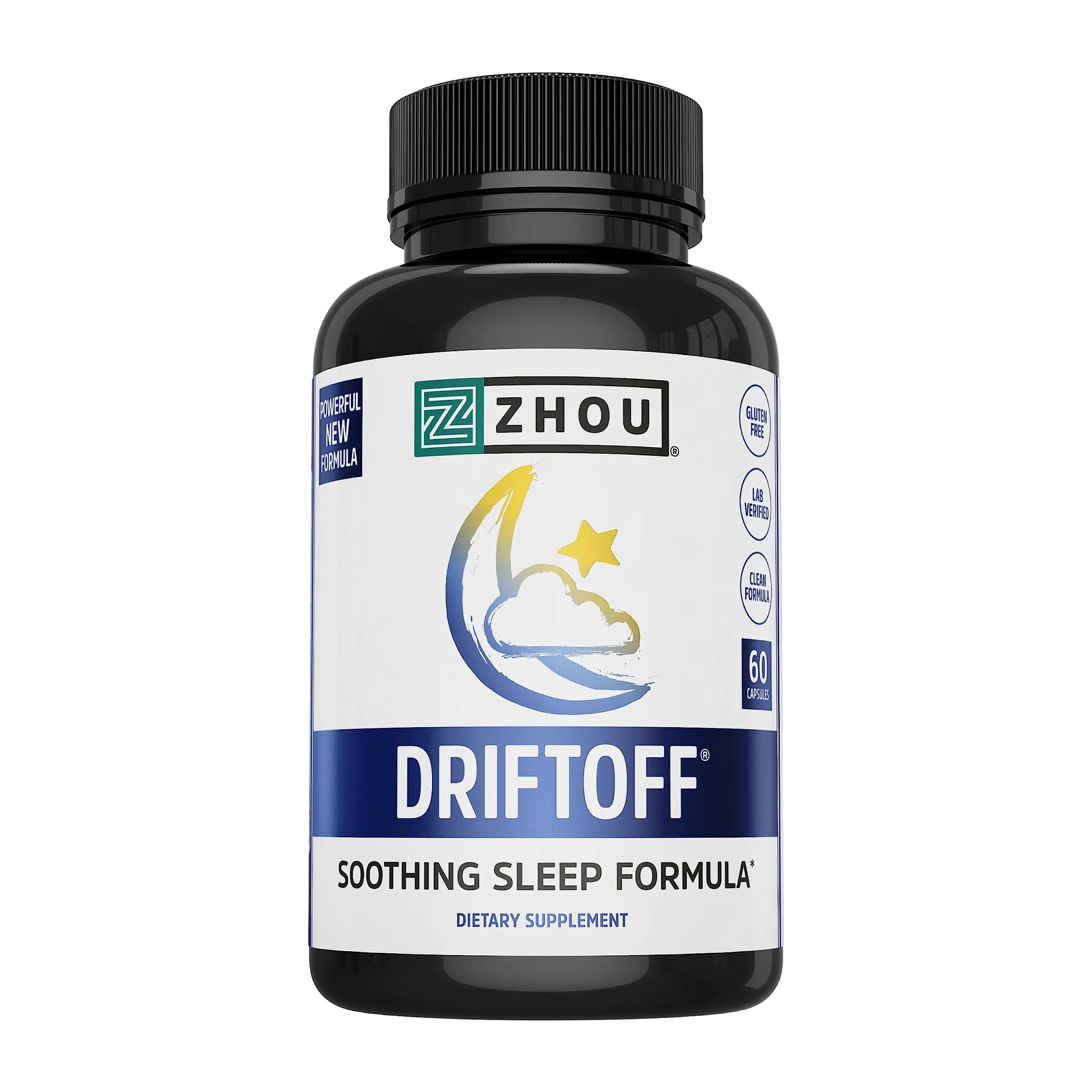 Zhou Driftoff Sleep Aid 60 Veggie Capsules | Valerian Root & Melatonin for Restful Nights - main product image