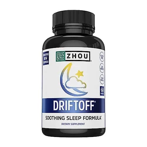 Zhou Driftoff Sleep Aid 60 Veggie Capsules | Valerian Root & Melatonin for Restful Nights thumbnail 1